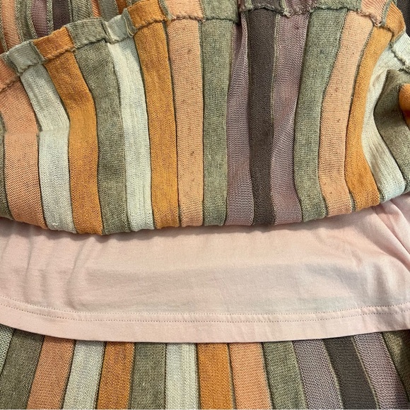 Moth Anthropologie Nora Swing Striped Midi Sweater Dress Wool Alpaca Blush Small - Picture 9 of 14